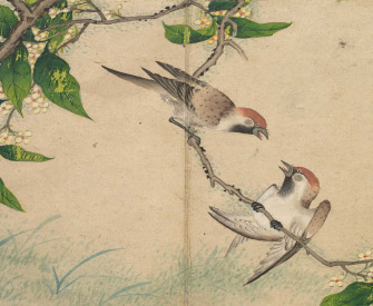 Gossiping Sparrows, by Zhang Ruoai, eighteenth century.