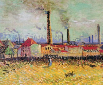 Factories at Asnieres, seen from the Quai de Clichy, by Vincent van Gogh, 1887. Factories at Asnieres, seen from the Quai de Clichy, by Vincent van Gogh, 1887.