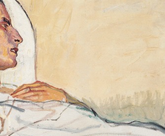 Valentine Godé-Darel in a Hospital Bed, by Ferdinand Hodler, 1914. Valentine Godé-Darel in a Hospital Bed, by Ferdinand Hodler, 1914.