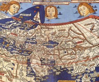 A map of the world constructed after the coordinates in Ptolemy's Geography, engraved by Johannes Schnitzer, 1482.