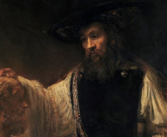 Aristotle with a Bust of Homer (detail), by Rembrandt van Rijn, 1653. © The Metropolitan Museum of Art, Purchase, special contributions and funds given or bequeathed by friends of the Museum, 1961. Aristotle with a Bust of Homer (detail), by Rembrandt van Rijn, 1653. © The Metropolitan Museum of Art, Purchase, special contributions and funds given or bequeathed by friends of the Museum, 1961.