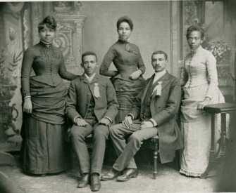 W.E.B. Du Bois with the Fisk University class of 1888.