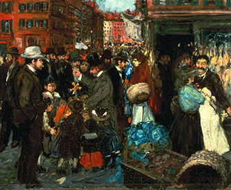 Street Scene (Hester Street), by George Benjamin Luks, 1905. Brooklyn Museum.