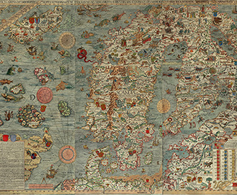Carta Marina, by Olaus Magnus, 1539. Wikimedia Commons.