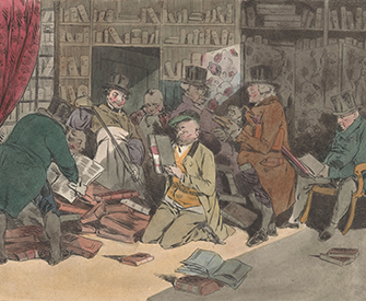 Book Dealers Inspect a Library, by Henri Bonaventure Monnier, 1829. Rijksmuseum.