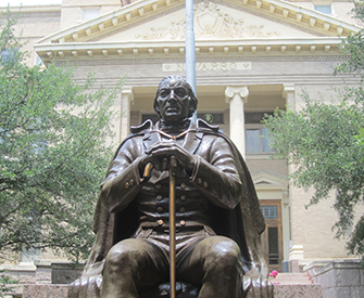 Statue of José Antonio Navarro, Navarro County Courthouse, Corsicana, Texas. Photograph by Billy Hathorn, CC BY-SA 3.0.