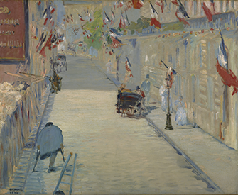 The Rue Mosnier with Flags (detail), by Édouard Manet, 1878. Digital image courtesy of the Getty’s Open Content Program.