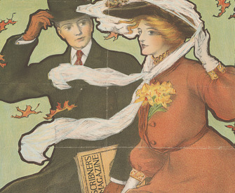 Detail of a page from Scribner’s Magazine, March 1905, advertising The House of Mirth by Edith Wharton. Illustration by David Ericson. Library of Congress, Prints and Photographs Division.