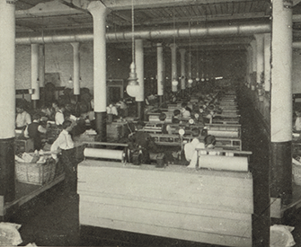 Mail-packing section of the Sears, Roebuck & Co. shipping department, Chicago.