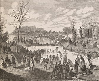 Ice skating on the Bois de Boulogne, by H. Sto, 1861. Brown University Library for Digital Scholarship.