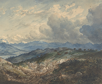 Mountainous Landscape with Approaching Thunderstorm, by anonymous, nineteenth century. The Metropolitan Museum of Art, Van Day Truex Fund, 2006.
