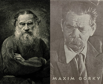 Leo Tolstoy and Maxim Gorky.