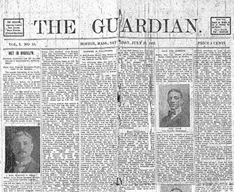 Front page of the Guardian, July 26, 1902. Center for Research Libraries.