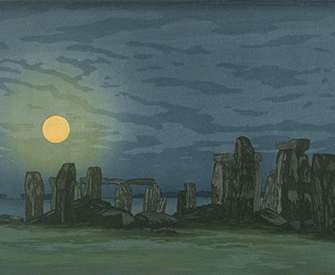 Stonehenge (Moonlight), by Yoshijiro Urushibara (Mokuchu), twentieth century. Fine Arts Museums of San Francisco, California State Library loan.
