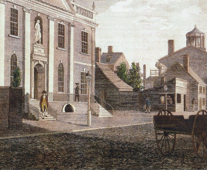 Library and Surgeon's Hall from Birch's Views of Philadelphia, 1800.