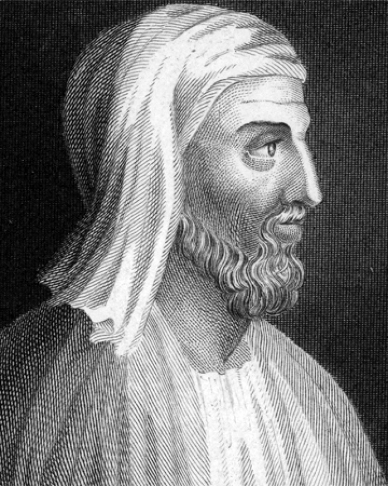Black and white image of Greek biographer and writer Plutarch.