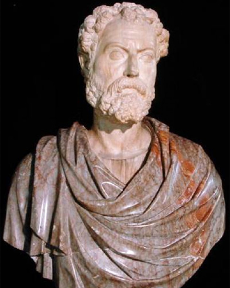 Sculpture bust of Roman teacher and writer Quintilian.