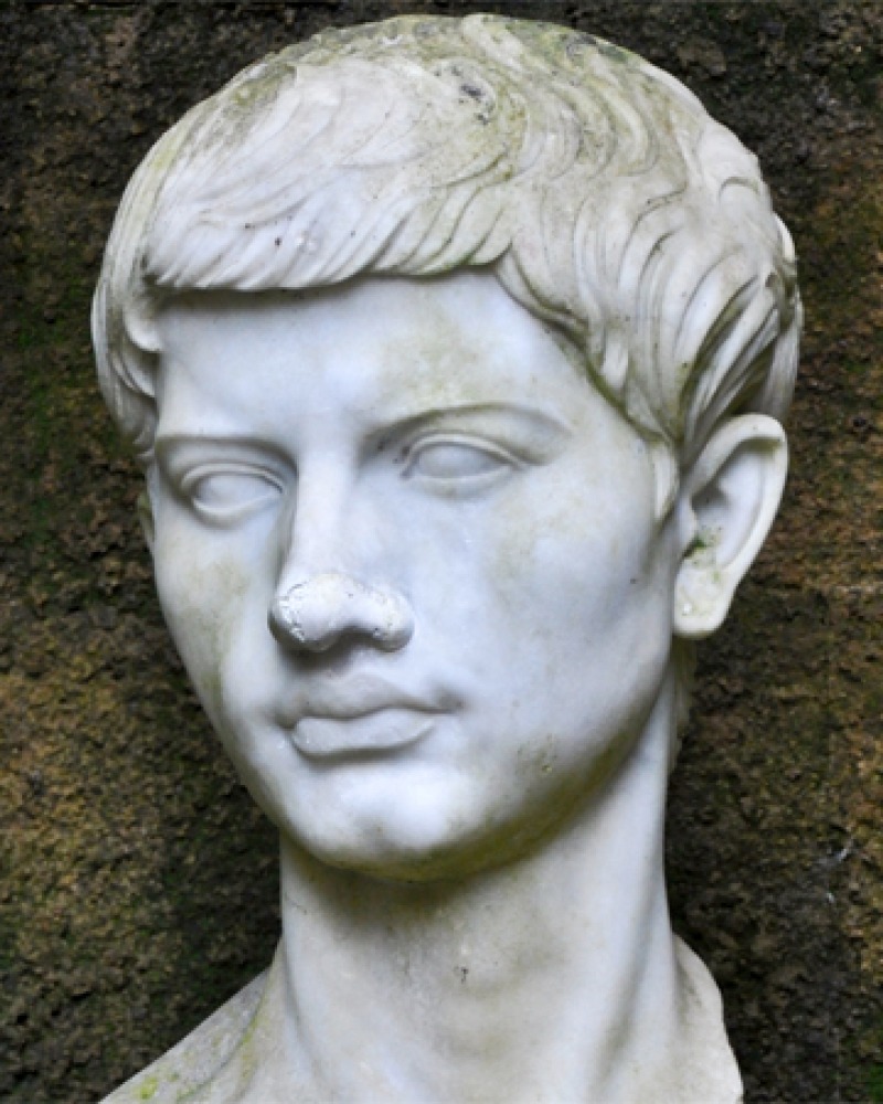 Portrait bust of Roman poet Virgil.