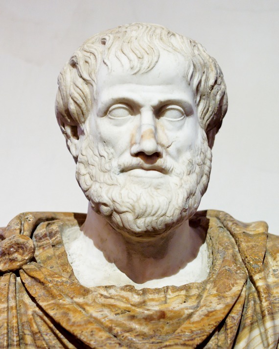 Photo of stone Aristotle statue face