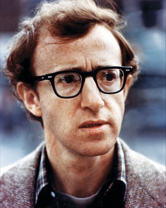 Woody Allen in thick black rim glasses