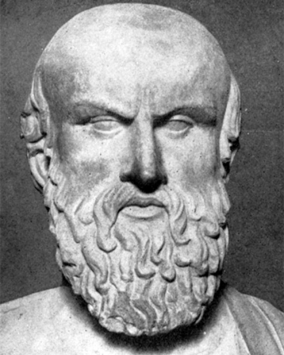 Portrait bust of Greek dramatist Aeschylus.
