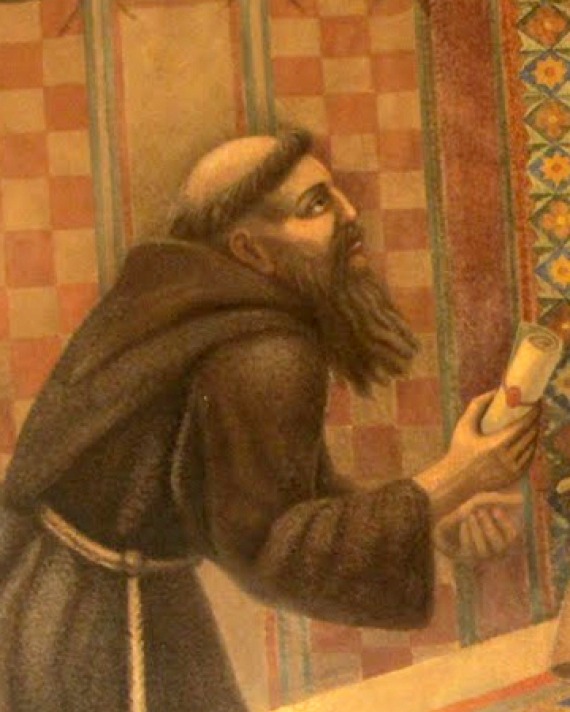 Fresco of Franciscan friar and traveler Giovanni da Pian del Carpine.