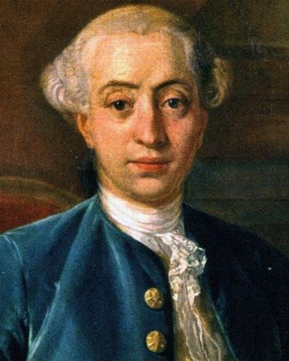 Color portrait of the Italian writer and libertine Giacomo Casanova.