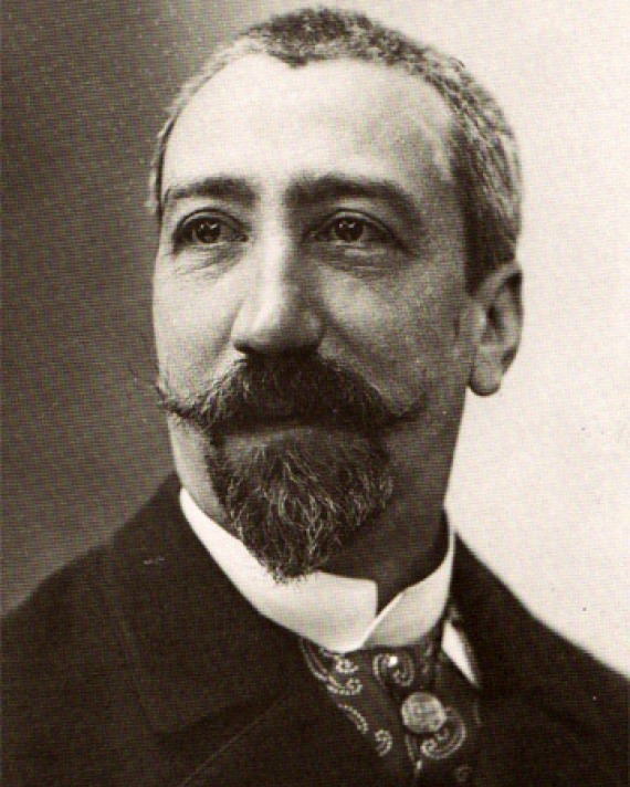 Black and white photograph of French man of letters Anatole France.