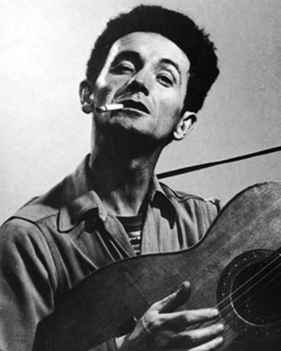 American singer and songwriter Woody Guthrie.