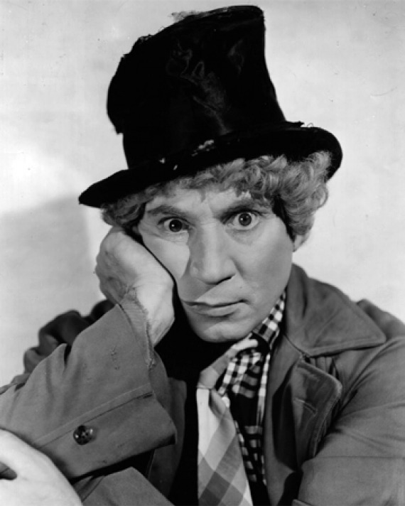 Photograph of American comedian and film star Harpo Marx.