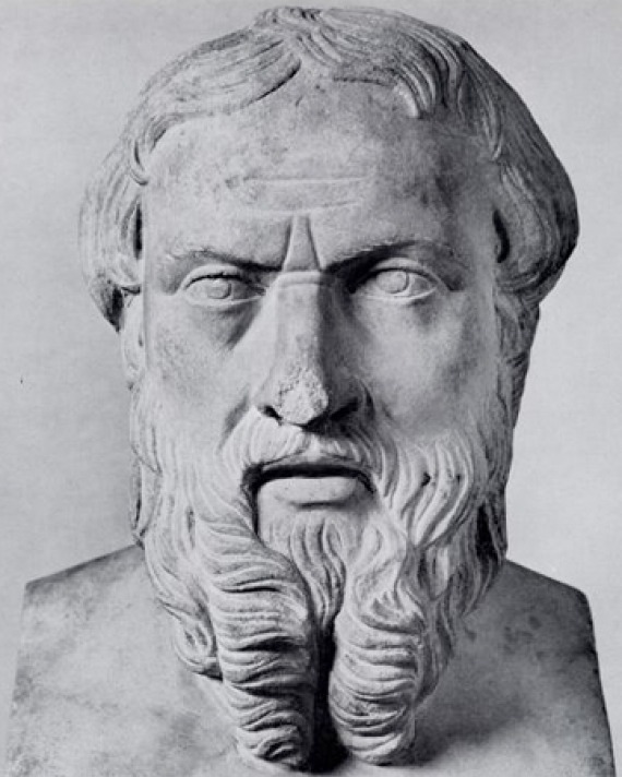 Sculpture bust of Greek historian Herodotus.