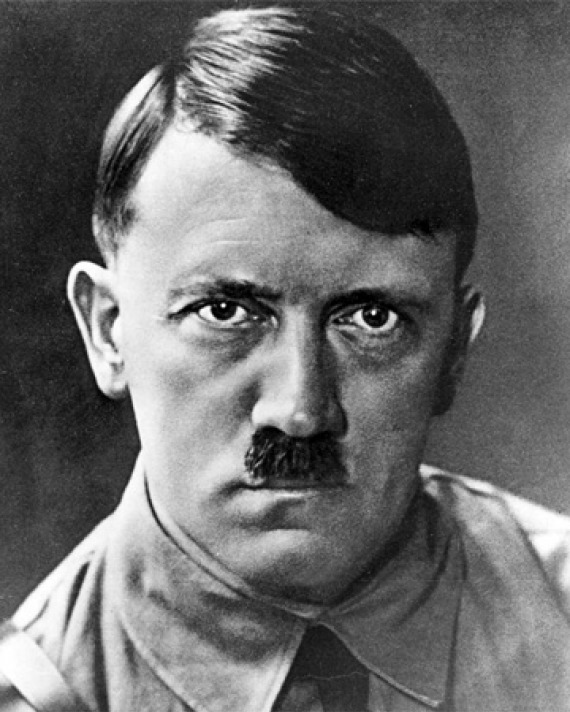 Black and white photograph of former chancellor and Führer of Germany Adolf Hitler.