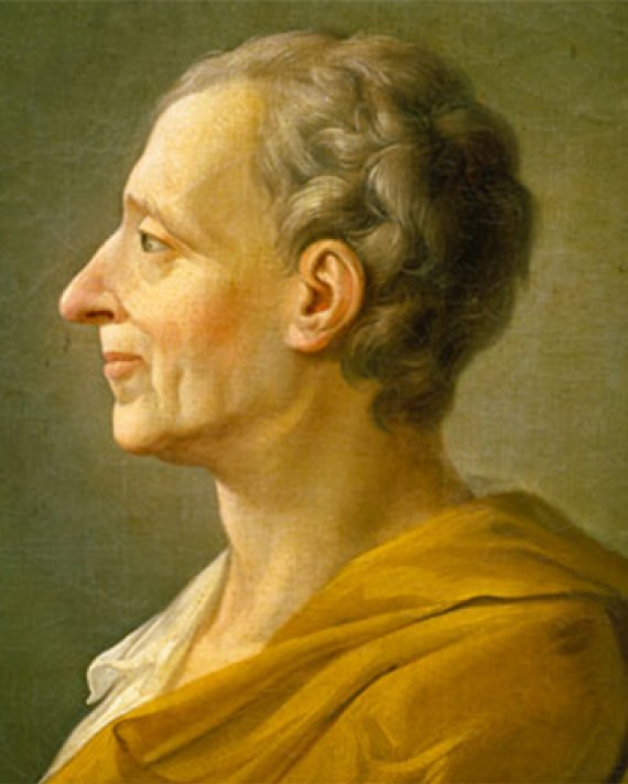 Portrait of French political philosopher Montesquieu.