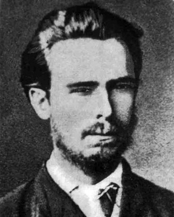Black and white photograph of Russian revolutionary Sergei Nechaev.