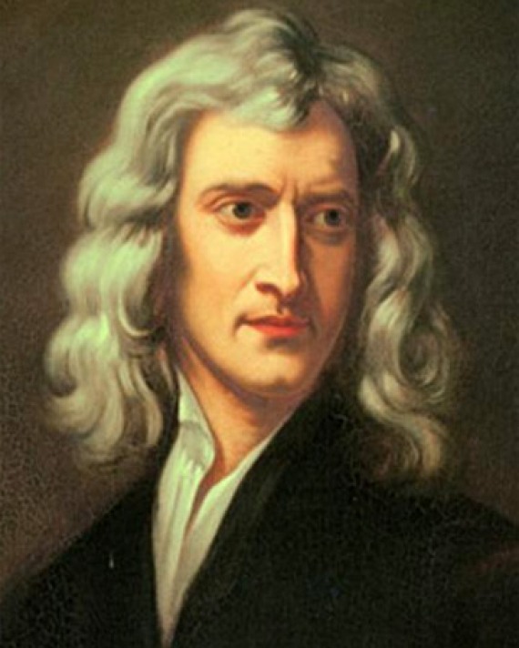Portrait of English physicist and mathematician Isaac Newton.