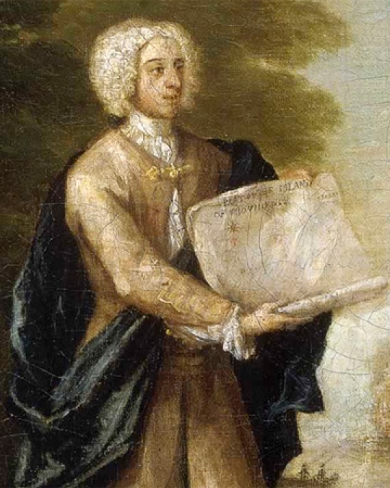 Painting of English privateer Woodes Rogers.