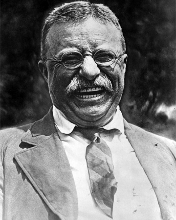 Black and white photograph of former President of the United States Theodore Roosevelt.