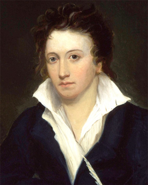 Portrait of English Romantic poet Percy Bysshe Shelley.