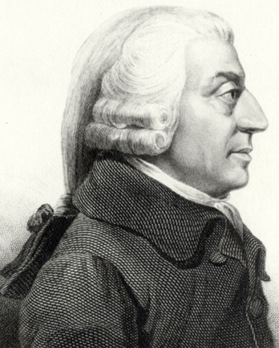 Engraving of Scottish economist Adam Smith.
