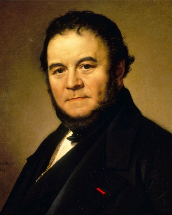 Portrait of French writer Stendhal.