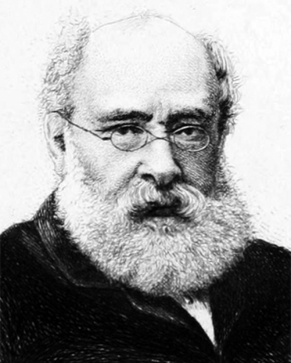 Black and white image of English novelist Anthony Trollope.