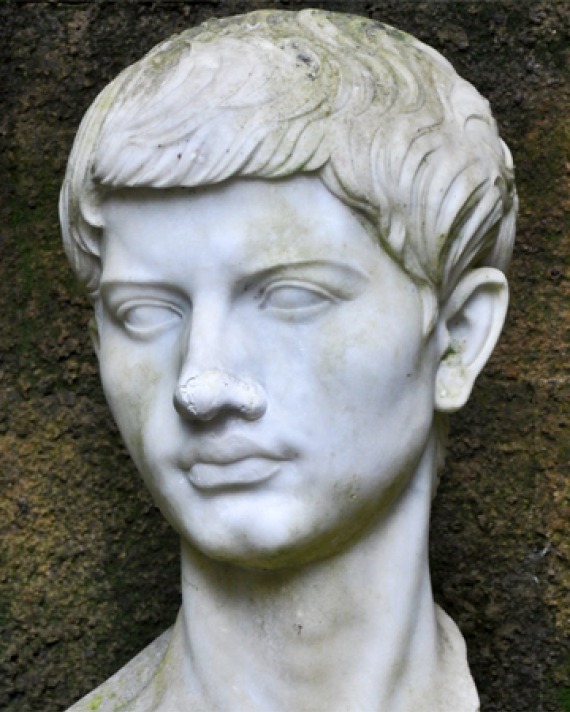 Portrait bust of Roman poet Virgil.