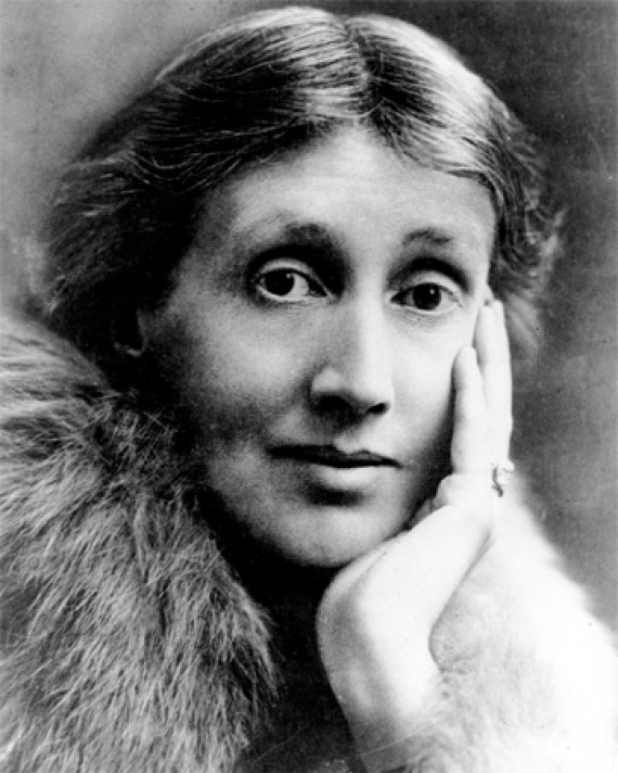 Black and white photograph of English writer Virginia Woolf.