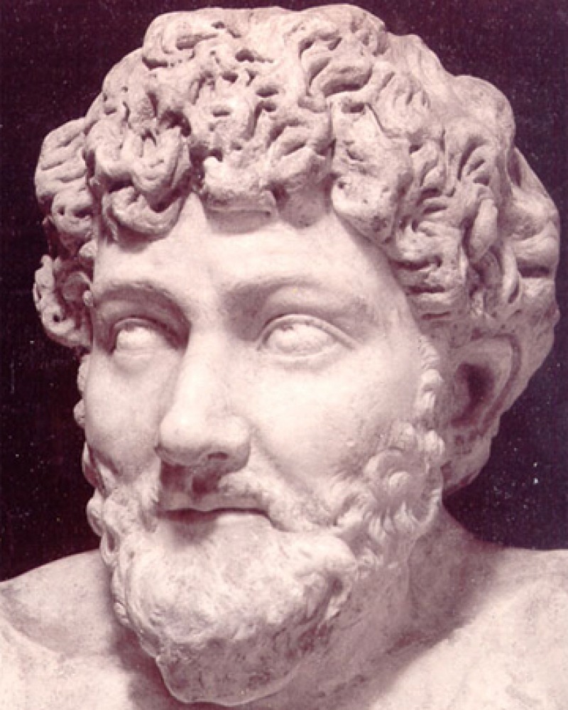 Sculpture bust of legendary Greek fabulist Aesop.