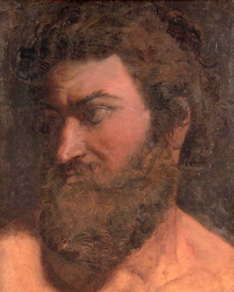 Color portrait of Greek poet Anacreon.