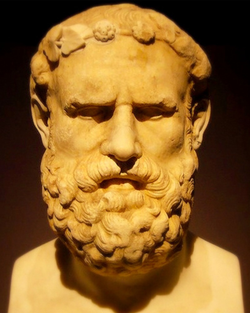 Portrait bust of Greek lyric poet Archilochus.
