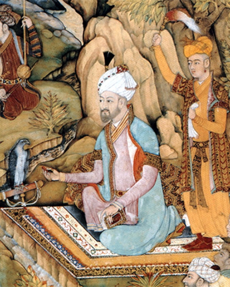 Depiction of Mughal dynasty founder Babur.