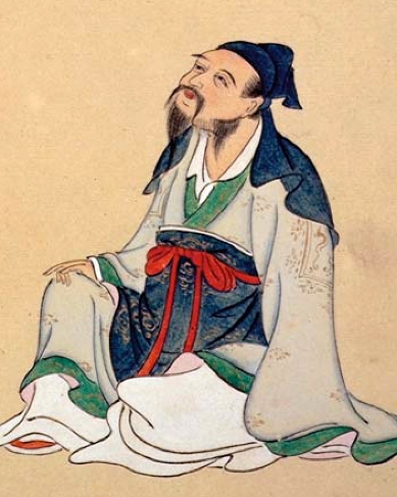 Chinese poet Li Bai seated.