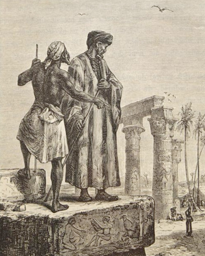 Engraving of the medieval Arab traveler Ibn Battuta.