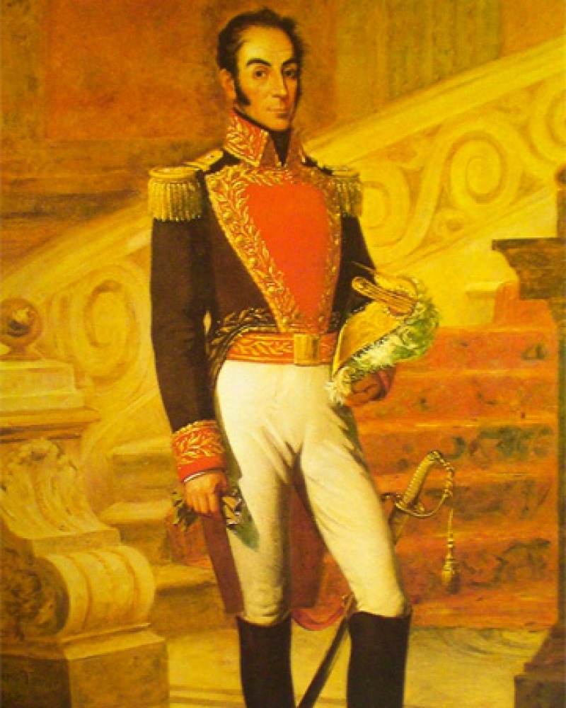 Portrait of South American soldier and statesman Simón Bolívar.